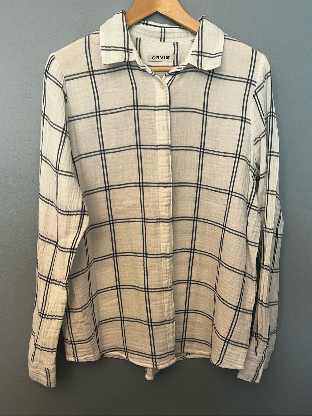 Orvis Button-Down Shirt with Windowpane Pattern